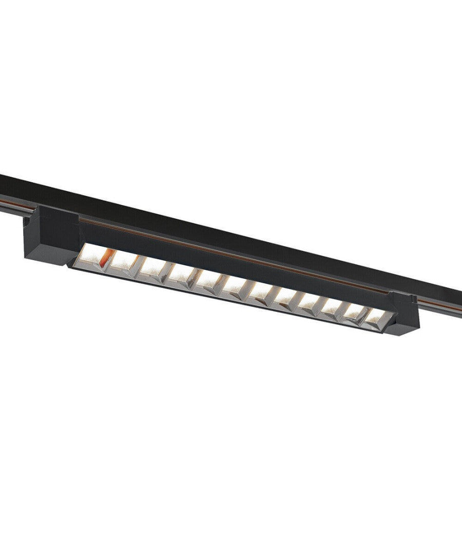 Faretto Orientabile Binario 26 W 12led Bianco Nero Luce 3000k 6500k 4000k Pst-47  Nero-bianco Freddo      -