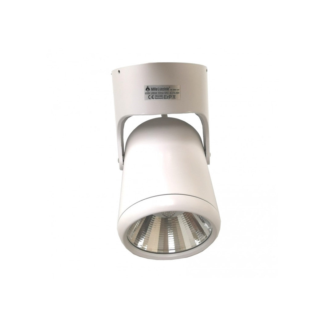 Trade Shop - Faretto Orientabile Track Spotlight 15w Bianco Supporto Muro Soffitto Luce 3000k 86159         