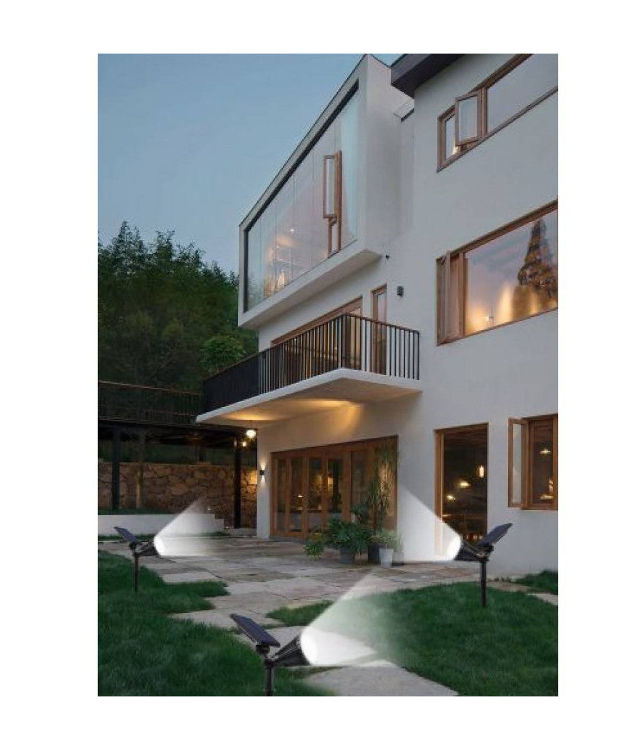 Faretto Picchetto Pannello Solare 3watt Faro Crepuscolare Luce 6500k 3000k So-gd         