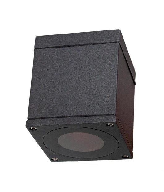 Faretto Plafoniera Soffitto Led Gu10 Lampada Quadrata Esterno Impermeabile Ip65  Nero       