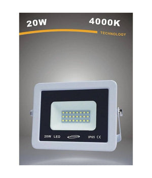 Faretto Proiettore Da Esterno 20w Bianco Ip65 Luce Calda Fredda Naturale F20w-b1  -bianco Naturale      -