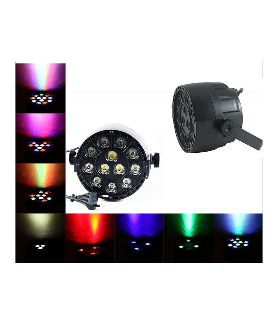 Faretto Proiettore Effetto Luce Dmx 512 Flat Par Light Rgbw 12 Led 30w         