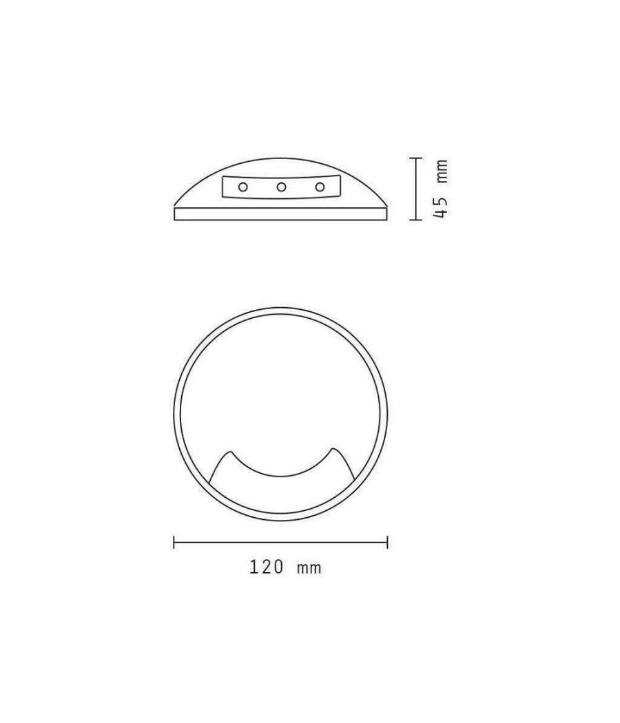 Faretto Segnapassi Led Calpestabile Radente 12v Luce Naturale Ip65 3w Monofascio         