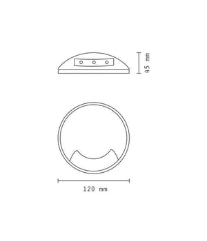 Faretto Segnapassi Led Calpestabile Radente 12v Luce Naturale Ip65 3w Monofascio         