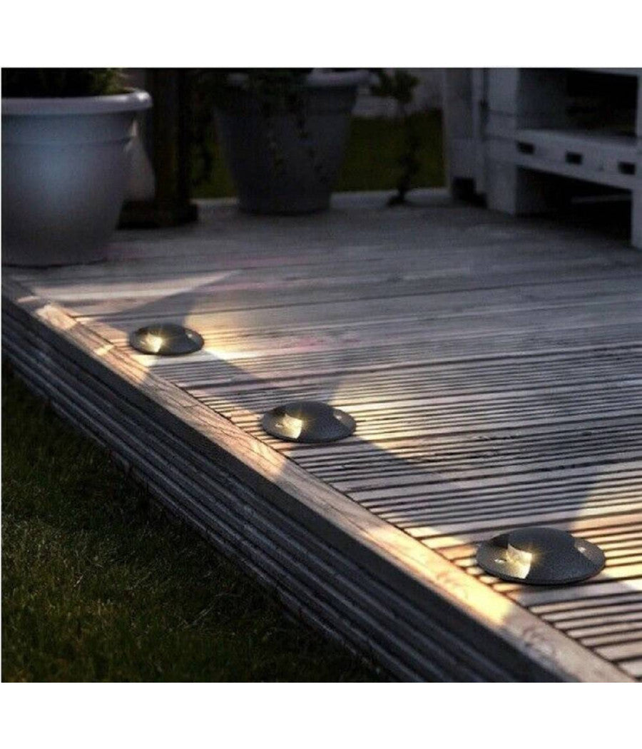 Faretto Segnapassi Led Calpestabile Radente Luce Naturale Ip65 3w Doppio Fascio         