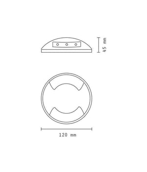 Faretto Segnapassi Led Calpestabile Radente Luce Naturale Ip65 3w Doppio Fascio         