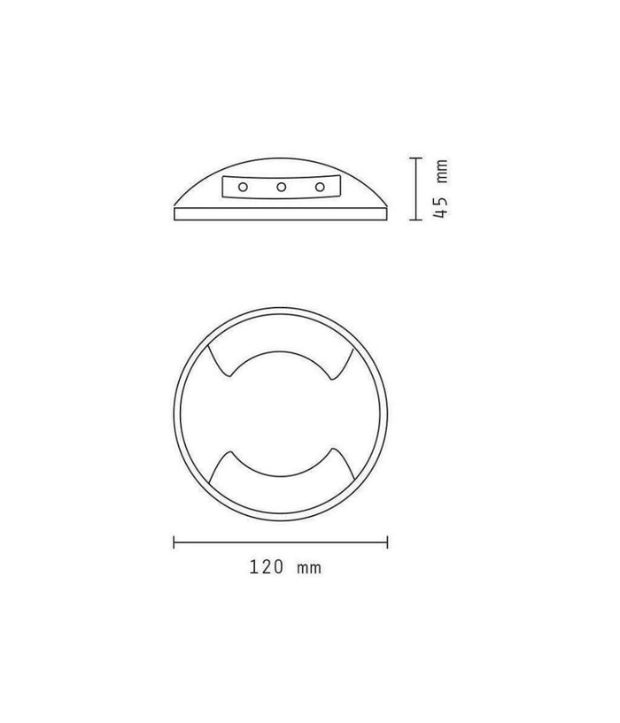 Faretto Segnapassi Led Calpestabile Radente Luce Naturale Ip65 3w Doppio Fascio         