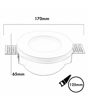 Faretto Smart Gesso Tondo Led Gu10 Wifi Luce Incasso Rgb Cct Alexa Google 125mm         