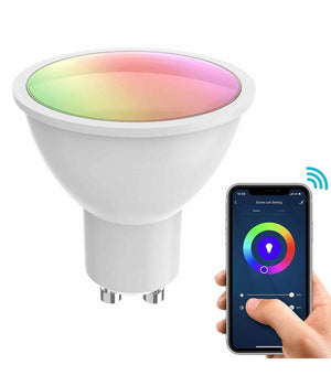 Faretto Smart Gesso Tondo Led Gu10 Wifi Luce Incasso Rgb Cct Alexa Google 125mm         