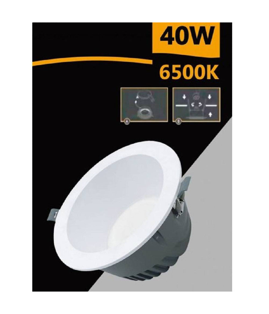Faretto Smd Led Da Incasso Rotondo 40 W 4000 Lm Luce Bianca 6500k 4000k Gl-ag40         