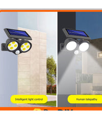 Faretto Solare Da Esterno A Led Cob Lampada Da Parete Applique Impermeabile Ip65         