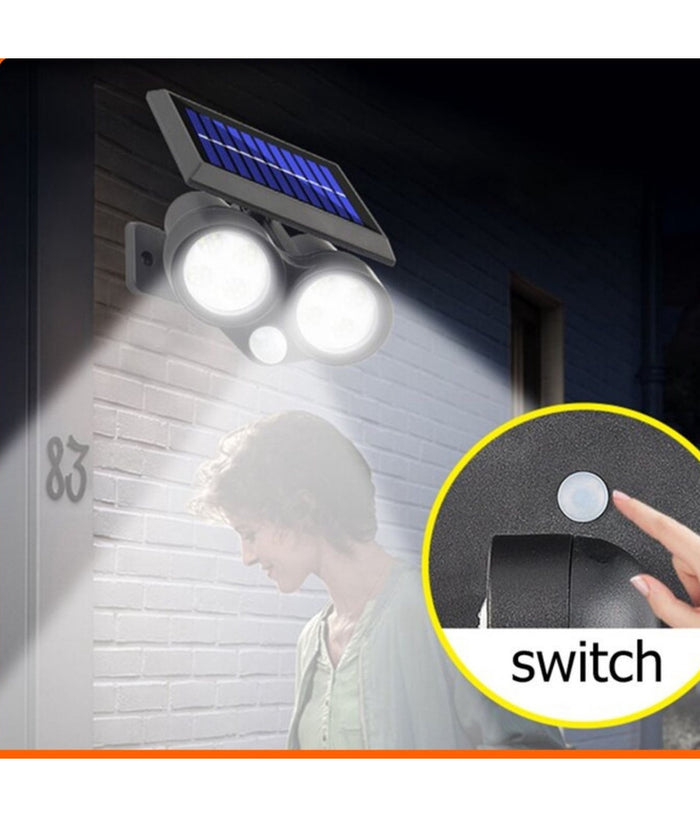 Faretto Solare Da Esterno A Led Cob Lampada Da Parete Applique Impermeabile Ip65         