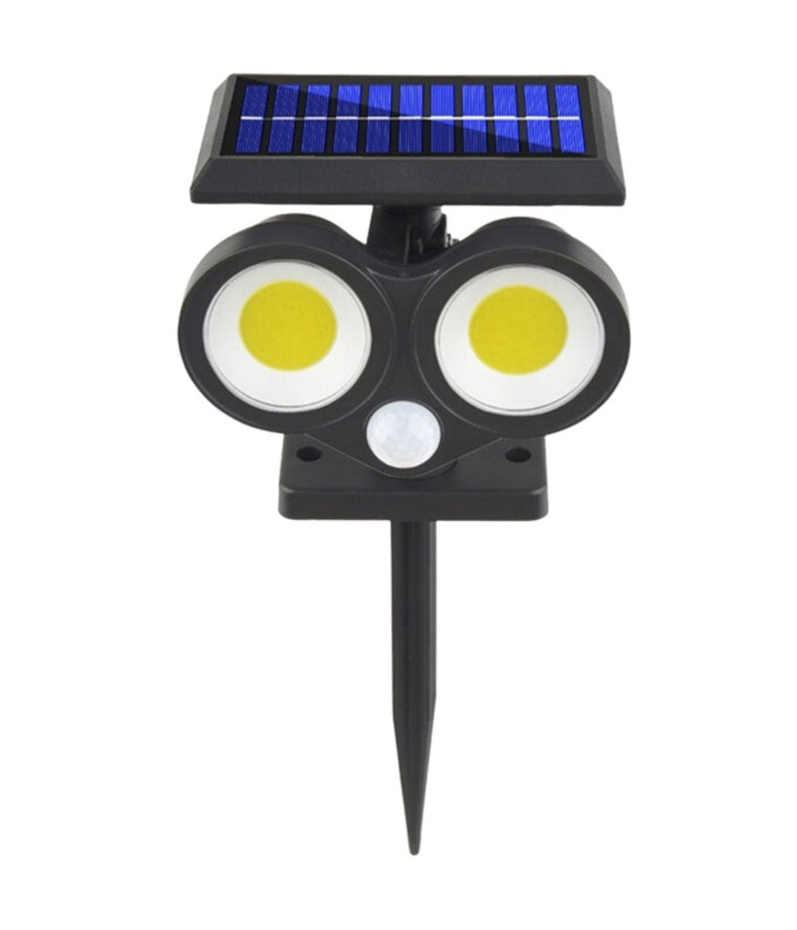 Faretto Solare Da Esterno A Led Cob Lampada Da Parete Applique Impermeabile Ip65         