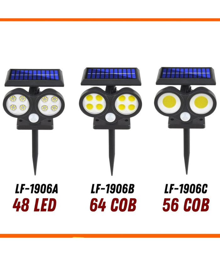 Faretto Solare Da Esterno A Led Cob Lampada Da Parete Applique Impermeabile Ip65         