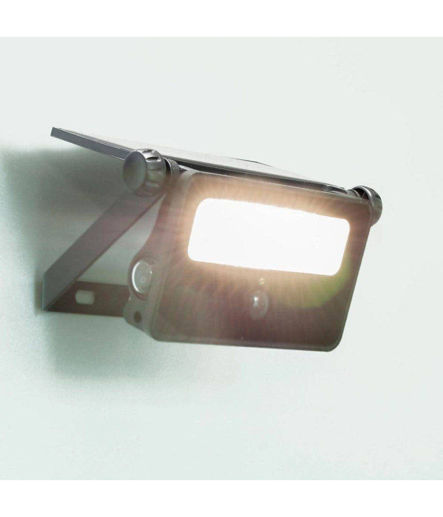 Faretto Solare Ip65 Ricaricabile Parete Sensore Crepuscolare Movimento Led 8 W         