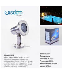 Faretto Spot Light Per Esterno Da Giardino 3 Watt Luce Calda Fredda Verde Rgb         