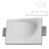 *STOCK* Portafaretto In Gesso Ceramico ad incasso TASCA 280x220mm  40W E14 IP20