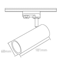 Faretto Track Led Cob 14 Watt Binario Trifase Luce 3000k 4000k Orientabile 230v  -bianco Naturale      -