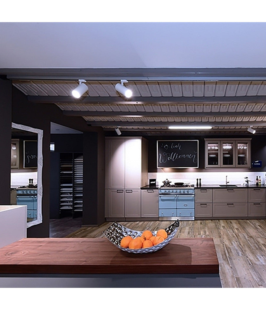 Faretto Track Led Cob 14 Watt Binario Trifase Luce 3000k 4000k Orientabile 230v  -bianco Naturale      -