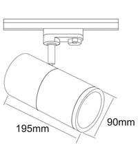 Faretto Track Led Cob 34 W Binario Trifase Vetrine Negozio 230v Luce 3000k 4000k  -bianco Caldo      -
