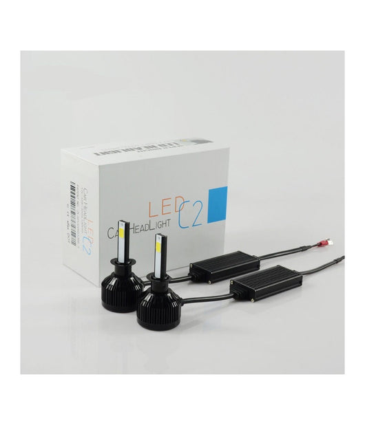 Fari Led Per Auto C2 H1 Headlight Fari Potenti Con Protezioni In Gomma 3000 Lms         