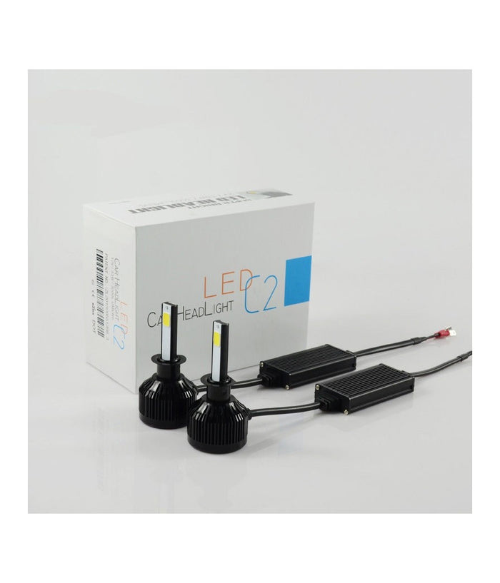 Fari Led Per Auto C2 H1 Headlight Fari Potenti Con Protezioni In Gomma 3000 Lms         