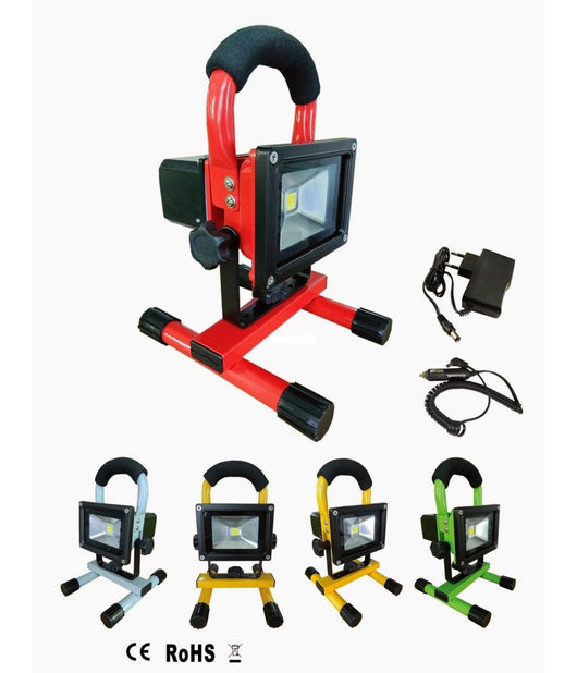 Faro 10 W Watt Proiettore Luce Led Portatile Ricaricabile Auto Casa Flood Light         