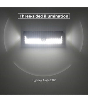 Faro 190 Led Con Pannello Solare E Sensore Di Movimento Faretto Crepuscolare 30w         