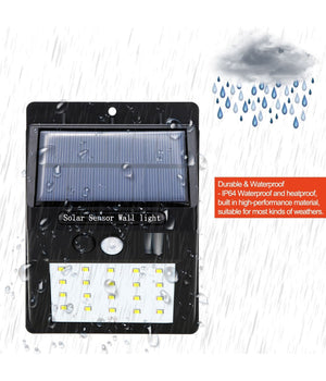 Faro 20 Led Con Pannello Solare Ricaricabile E Sensore Di Movimento Per Esterno         