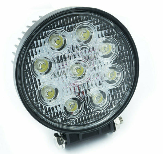 Faro 27W 9 LED Rotondo per AUTO JEEP BARCA 12V IP67 - Tech-It