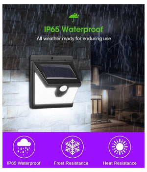 Faro 40 Led Con Pannello Solare E Sensore Di Movimento Faretto Crepuscolare         