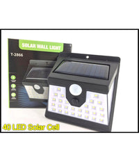 Faro 40 Led Con Pannello Solare E Sensore Di Movimento Faretto Crepuscolare         