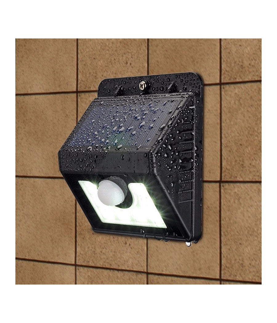 Faro 8 Led Con Pannello Solare Ricaricabile E Sensore Di Movimento Per Esterno         