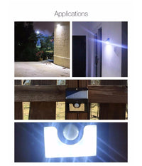 Faro 8 Led Con Pannello Solare Ricaricabile E Sensore Di Movimento Per Esterno         