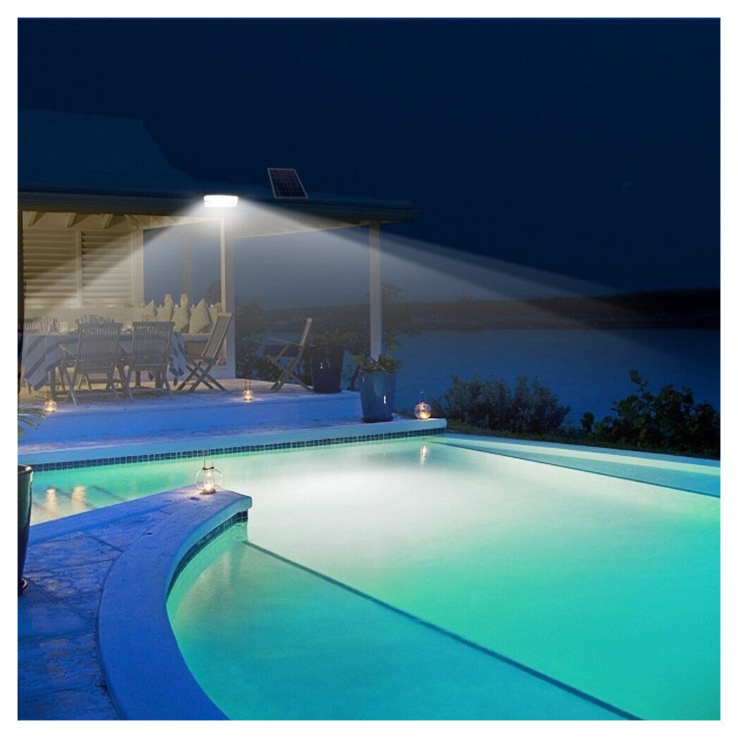 Trade Shop - Faro A Led Con Pannello Solare 200 W Luce Bianca Fredda 6500k Batterie Al Litio         