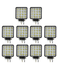 Faro A Led Supplementare Per Auto Barca Camion Set Da 10pz 48w Lampada 12-24v         