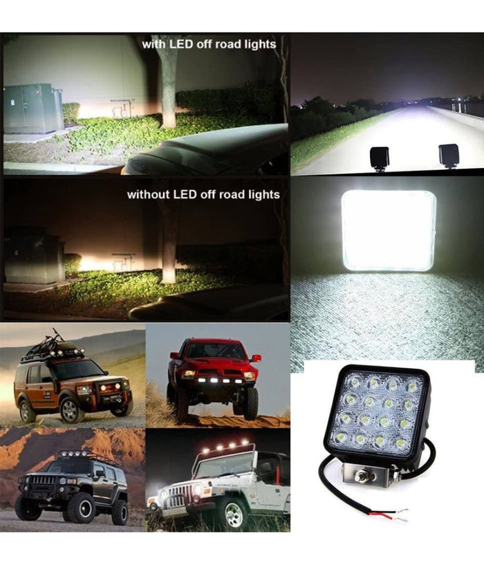 Faro A Led Supplementare Per Auto Barca Camion Set Da 10pz 48w Lampada 12-24v         