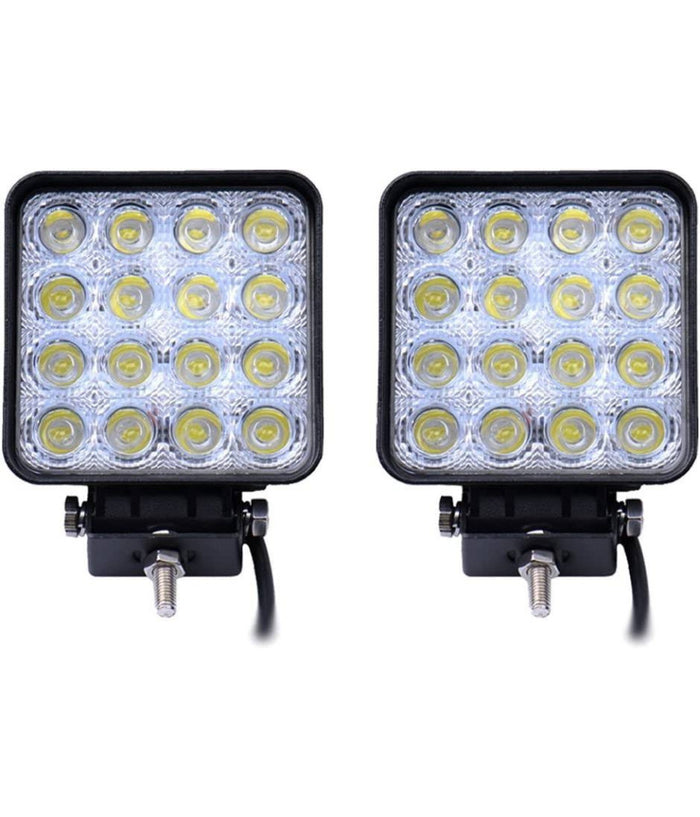 Faro A Led Supplementare Per Auto Barca Camion Set Da 10pz 48w Lampada 12-24v         