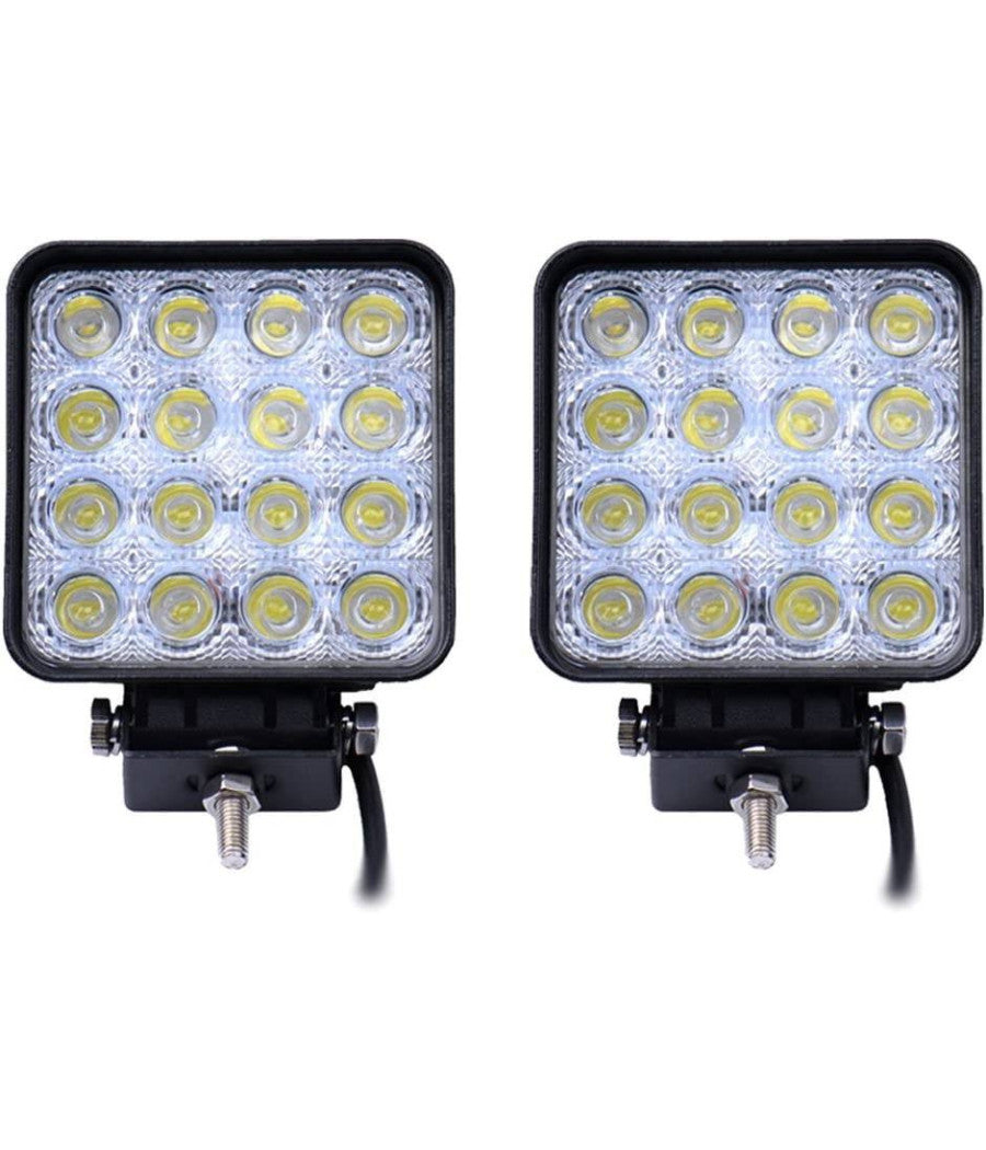Faro A Led Supplementare Per Auto Barca Camion Set Da 10pz 48w Lampada 12-24v         