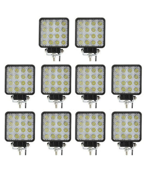 Faro A Led Supplementare Per Auto Barca Camion Set Da 10pz 48w Lampada 12-24v         