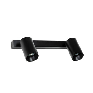 Faro Barcelona - Coppia Faretti Orientabili Stan 2 GU10 max 5Wx2 - Metallo, Installazione a Parete o Soffitto, lampadina esclusa - Nero
