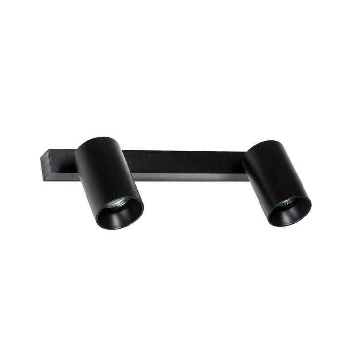 Faro Barcelona - Coppia Faretti Orientabili Stan 2 GU10 max 5Wx2 - Metallo, Installazione a Parete o Soffitto, lampadina esclusa - Nero