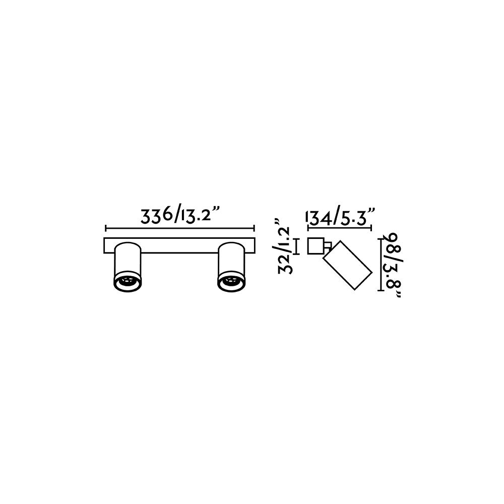 Faro Barcelona - Coppia Faretti Orientabili Stan 2 GU10 max 5Wx2 - Metallo, Installazione a Parete o Soffitto, lampadina esclusa - Bianco