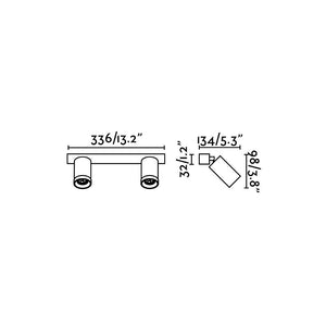 Faro Barcelona - Coppia Faretti Orientabili Stan 2 GU10 max 5Wx2 - Metallo, Installazione a Parete o Soffitto, lampadina esclusa - Bianco
