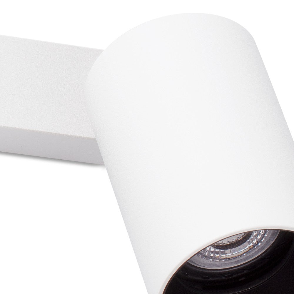 Faro Barcelona - Coppia Faretti Orientabili Stan 2 GU10 max 5Wx2 - Metallo, Installazione a Parete o Soffitto, lampadina esclusa - Bianco