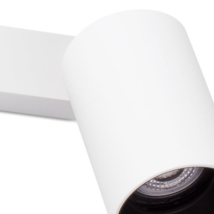 Faro Barcelona - Coppia Faretti Orientabili Stan 2 GU10 max 5Wx2 - Metallo, Installazione a Parete o Soffitto, lampadina esclusa - Bianco