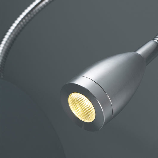 Faro Barcelona - Lampada da parete con braccio Loke Led 3W - Alluminio e Metallo Verniciato, Camera da letto, Luce da lettura - Cromo