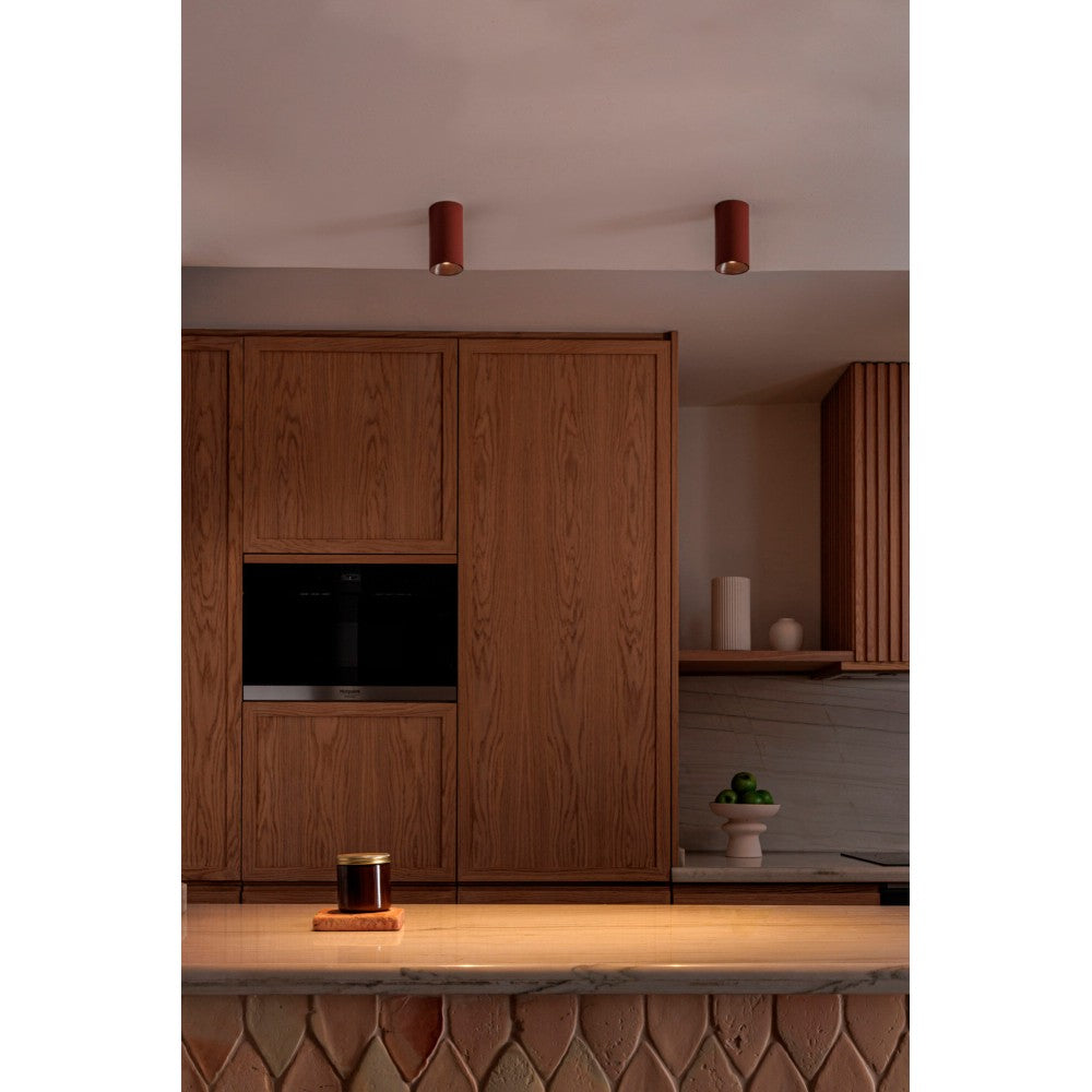 Faro Barcelona - Lampada plafoniera Stan GU10 max 5W - Metallo Verniciato, Installazione a Soffitto, lampadina esclusa - Terracotta