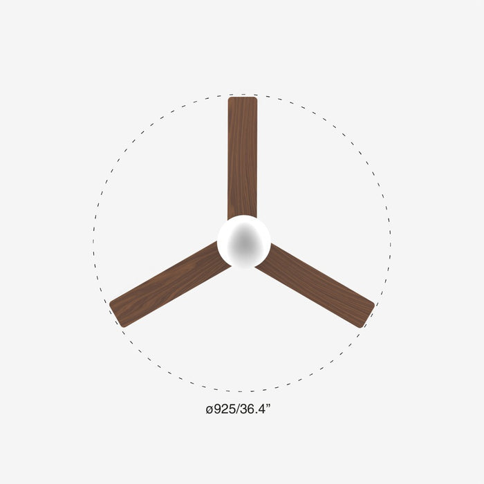 Faro Barcelona - Ventilatore da Soffitto Klim S Nero/Noce Scuro - Motore DC Silenzioso, Con Luce led Dimmerabile, Telecomando