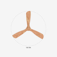 Faro Barcelona - Ventilatore da Soffitto Lantau L Nero/Legno - Motore DC Silenzioso, Senza Luce, Telecomando, 6 Velocità